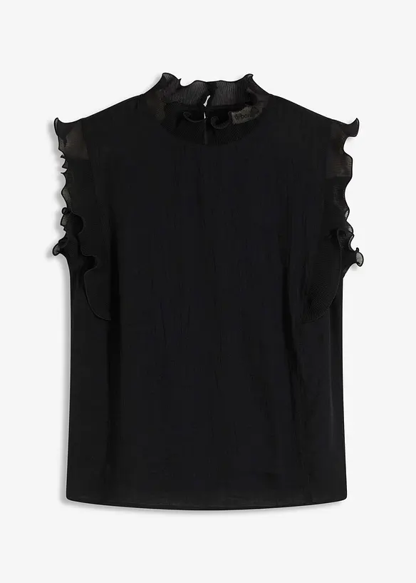 Bluse med volanger, bonprix