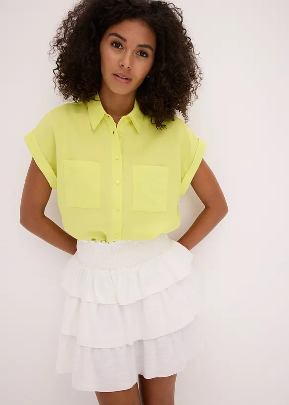 Kortermet bluse i lett materialmiks med lyocell, bonprix