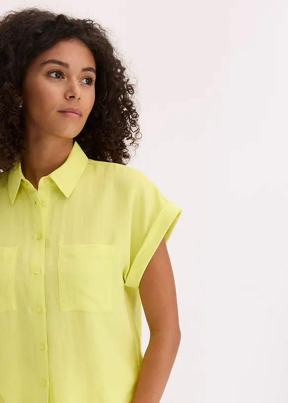 Kortermet bluse i lett materialmiks med lyocell, bonprix