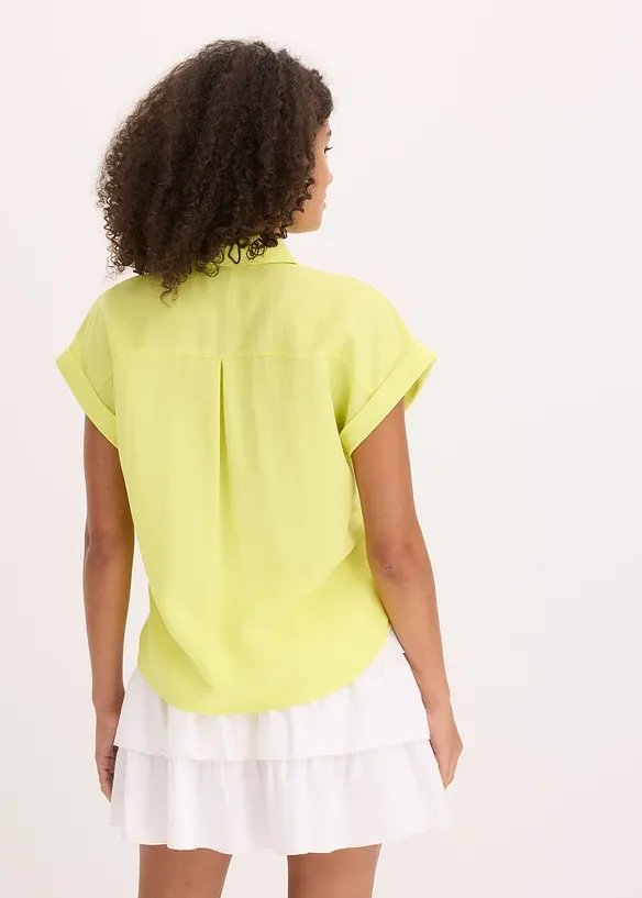 Kortermet bluse i lett materialmiks med lyocell, bonprix