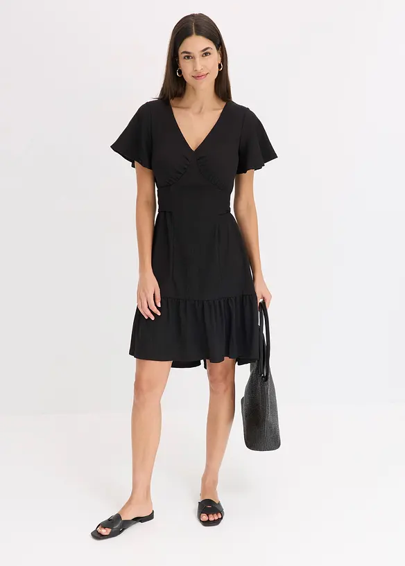 Jerseykjole i lett krepp med vingeermer, bonprix