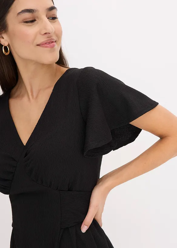 Jerseykjole i lett krepp med vingeermer, bonprix