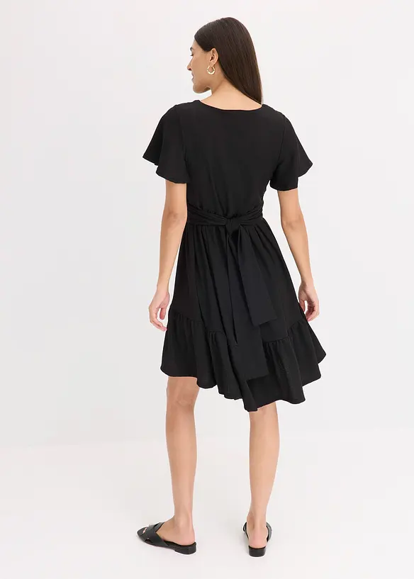 Jerseykjole i lett krepp med vingeermer, bonprix