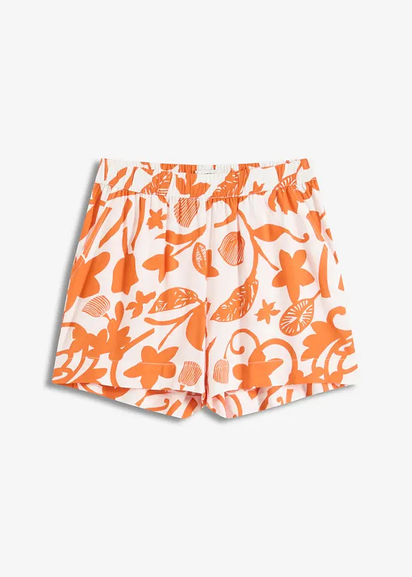 Shorts i lett viskose med trykt mønster, bonprix