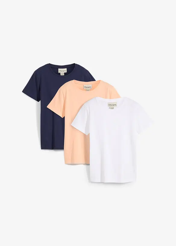 T-skjorte i økologisk bomull (3-pack), bonprix