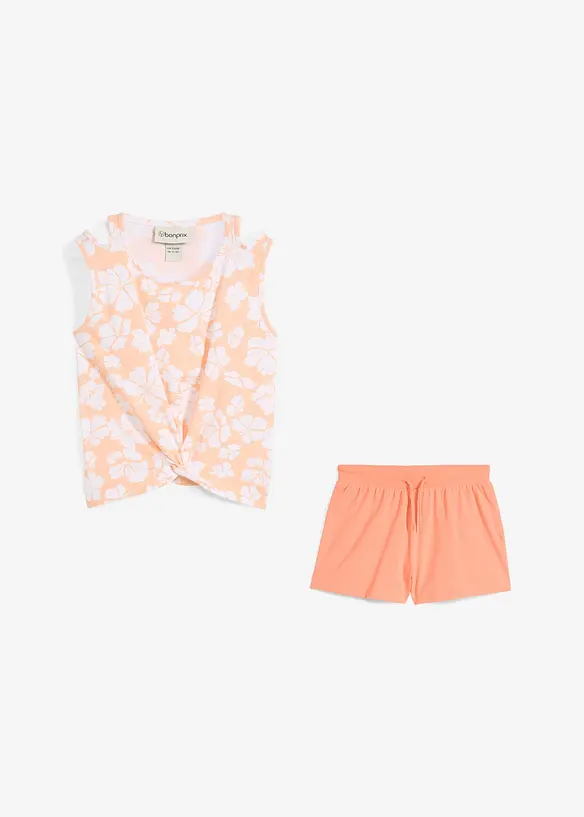 Topp og shorts i økologisk bomull med elastan (2-delt sett), bonprix