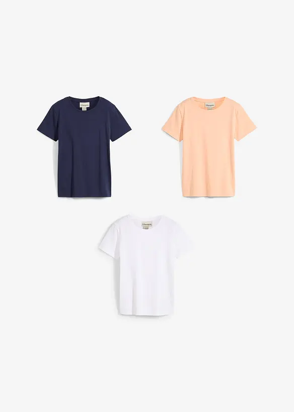T-skjorte i økologisk bomull (3-pack), bonprix