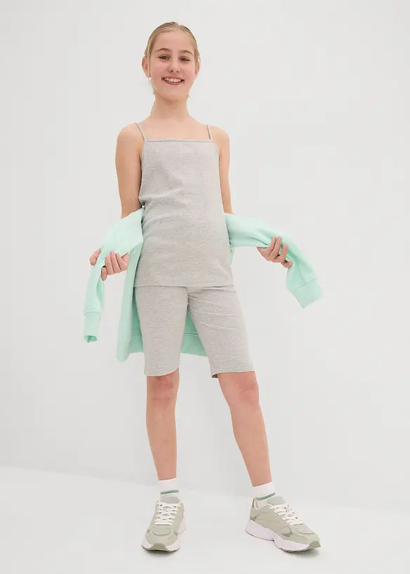 Sykkelbukse i økologisk bomull med elastan (2-pack), bonprix