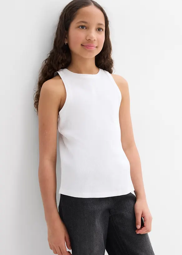 Singlet i økologisk bomull (3-pack), bonprix
