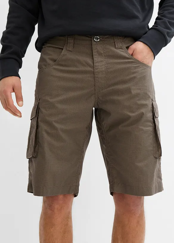 Bermudashorts i 100% bomull med cargolommer, Relaxed Fit, bonprix