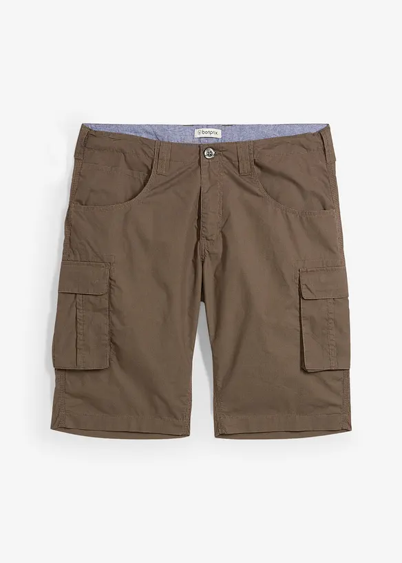 Bermudashorts i 100% bomull med cargolommer, Relaxed Fit, bonprix