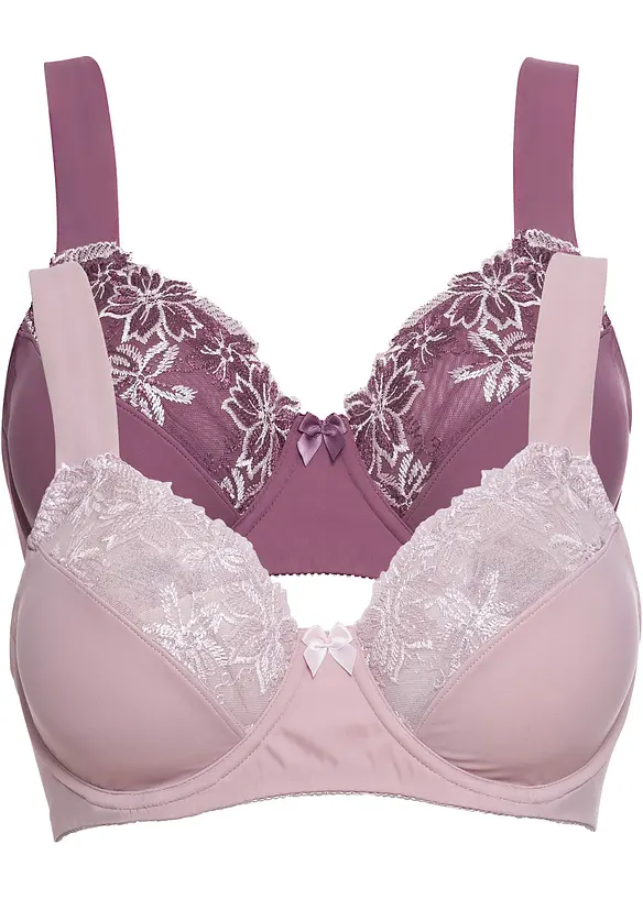 Spile-BH med vatterte skulderbånd (2-pack), bonprix