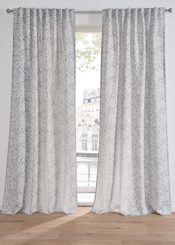 Jacquardvevd gardin med mønster (1-pack), bonprix