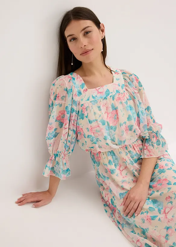 Maxikjole i chiffon, bonprix