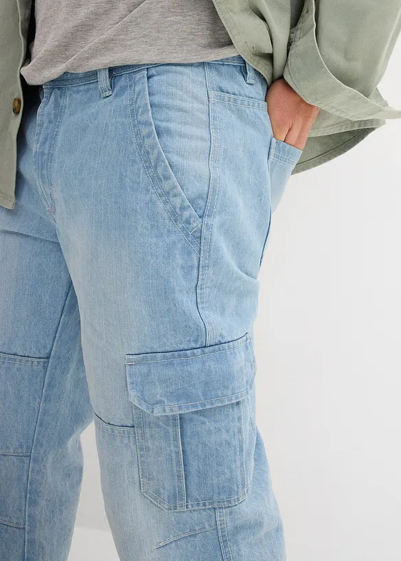 Regular Fit 3/4-cargojeans med stretch, Straight, bonprix