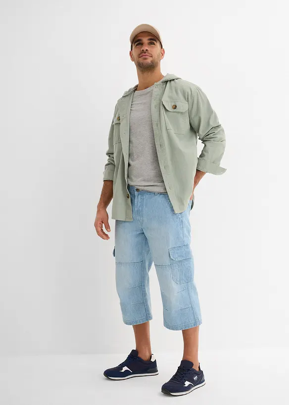 Regular Fit 3/4-cargojeans med stretch, Straight, bonprix