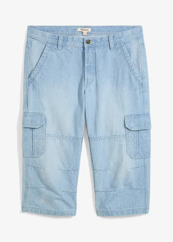 Regular Fit 3/4-cargojeans med stretch, Straight, bonprix