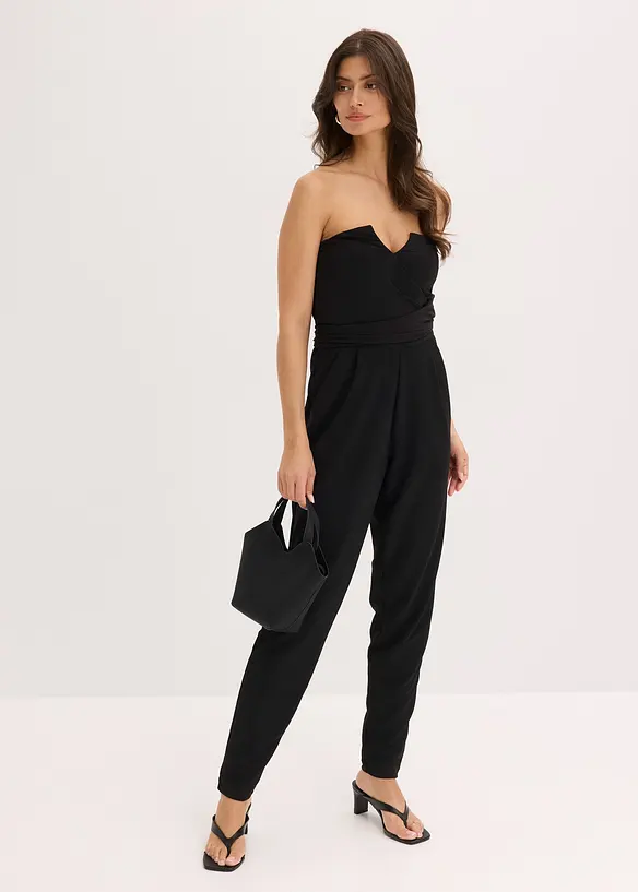 Jumpsuit i bandeau-modell med knyte-detalj, bonprix