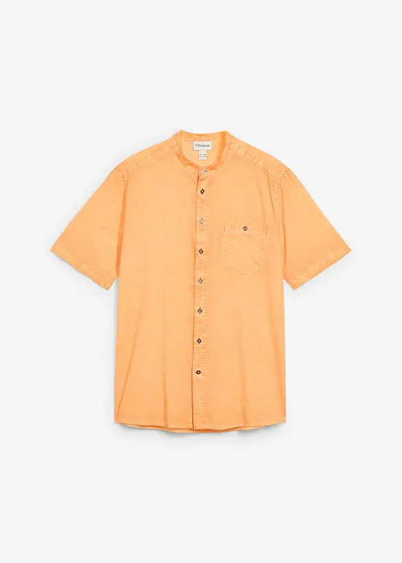 Kortermet skjorte i vasket look, bonprix