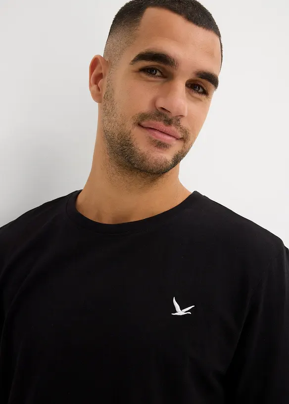 T-skjorte og trikot-bermudashorts i 100% økologisk bomull (2-delt sett), bonprix