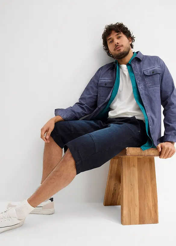 Lang bermudashorts i denim med stretch, Regular Fit, bonprix