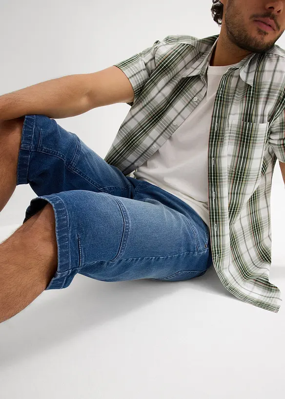 Lang bermudashorts i denim med stretch, Regular Fit, bonprix