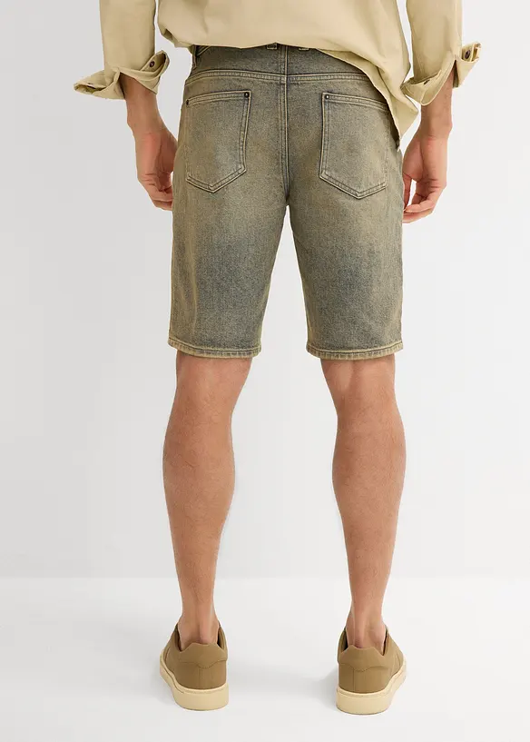 Dirty Washed-bermudashorts i denim med stretch, Regular Fit, bonprix