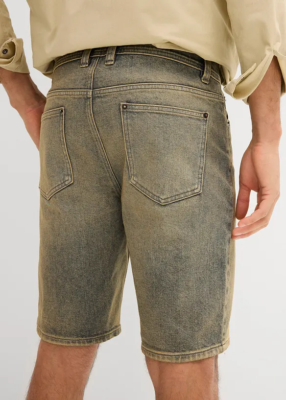 Dirty Washed-bermudashorts i denim med stretch, Regular Fit, bonprix
