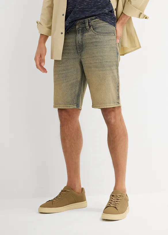 Dirty Washed-bermudashorts i denim med stretch, Regular Fit, bonprix