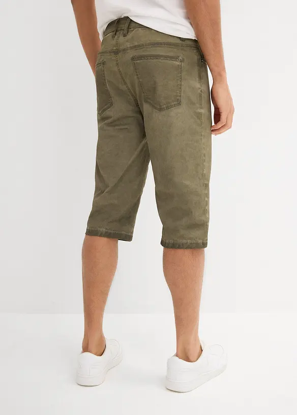 Lang bermudashorts med stretch i vasket look, Regular Fit, bonprix