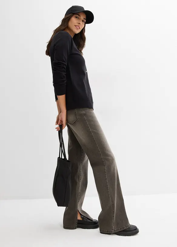Cardigan med rund hals, bonprix