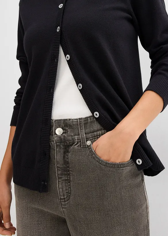 Cardigan med rund hals, bonprix