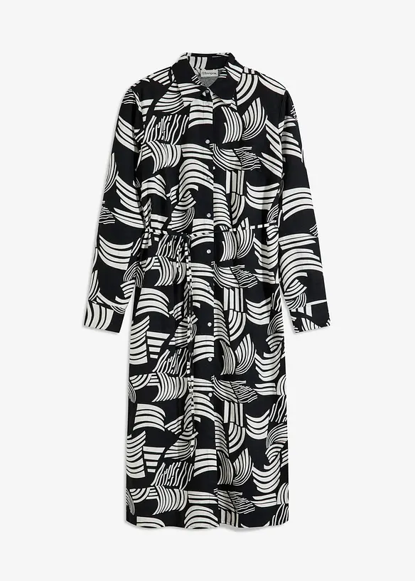 Skjortekjole i lett linmiks, bonprix