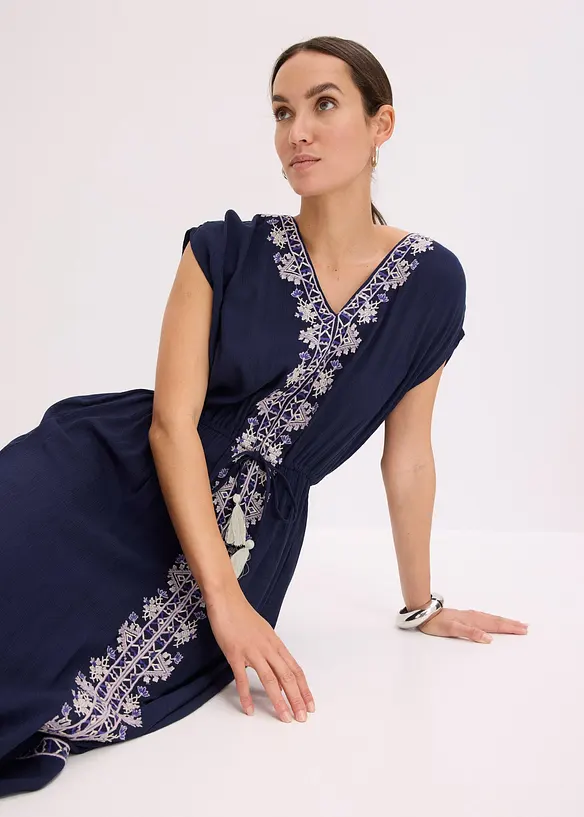 Boho-midikjole med broderi, bonprix