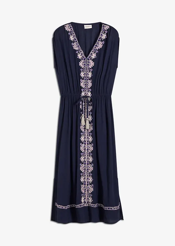 Boho-midikjole med broderi, bonprix
