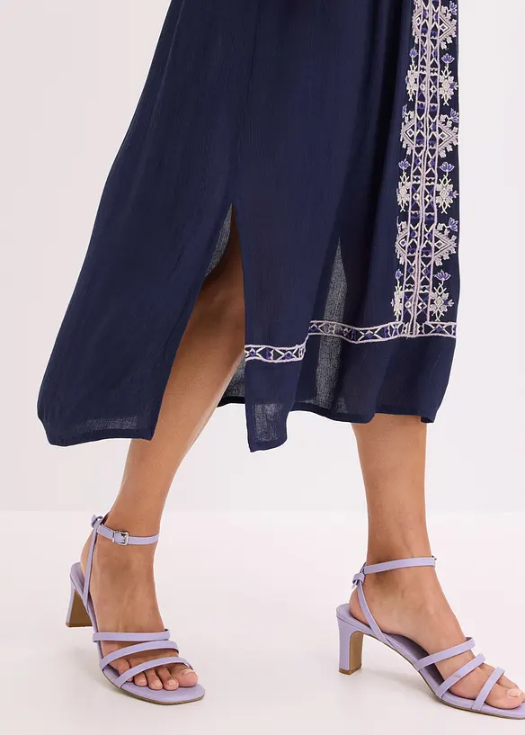 Boho-midikjole med broderi, bonprix