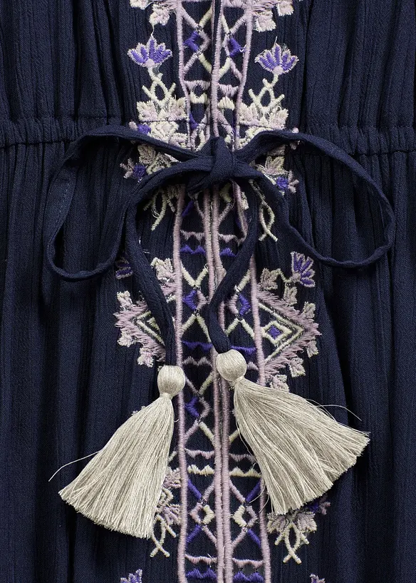 Boho-midikjole med broderi, bonprix