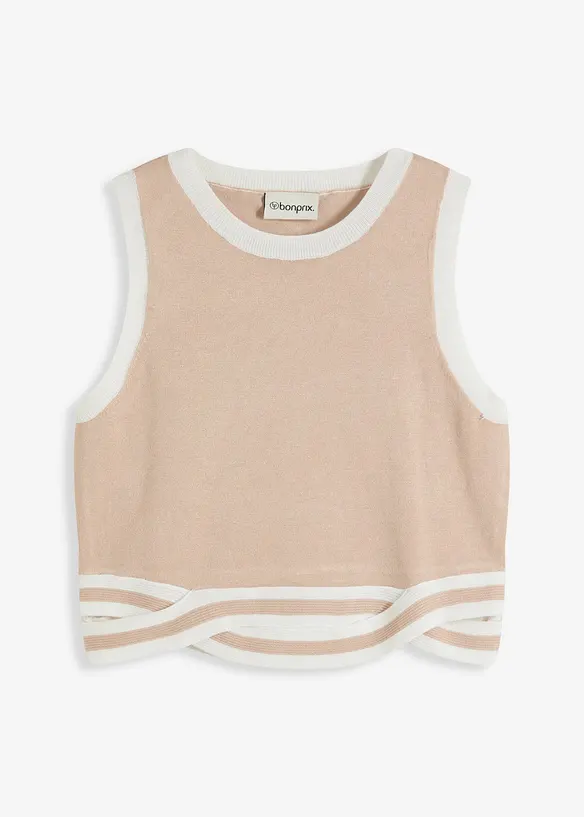 Strikket topp i kort modell med twisted nederkant, bonprix