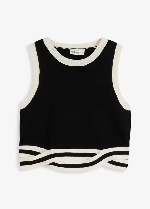 Strikket topp i kort modell med twisted nederkant, bonprix