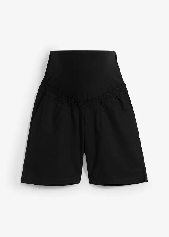 Mammabermuda med linning som kan brettes ned, av lin og bomull, bonprix