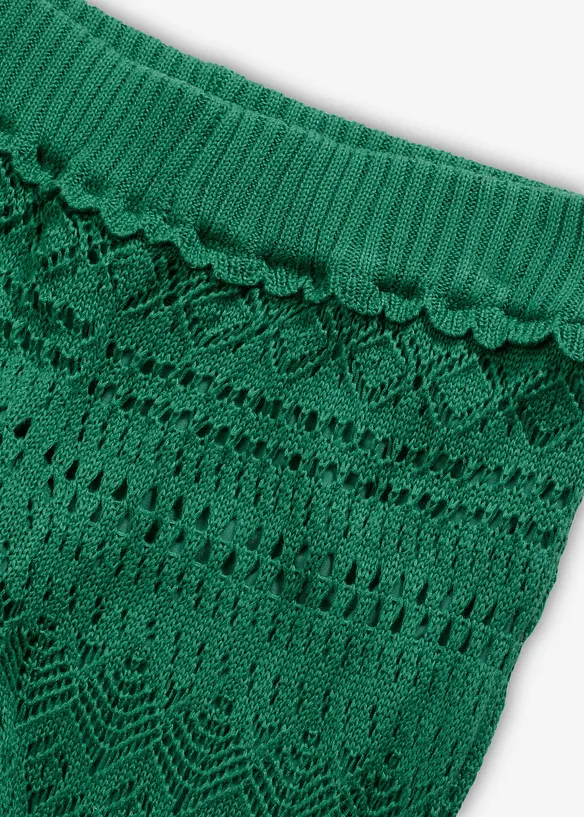 Pull on-bukse med strikket hullmønster, bonprix