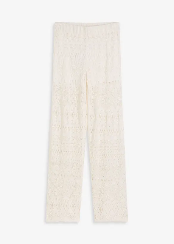 Pull on-bukse med strikket hullmønster, bonprix