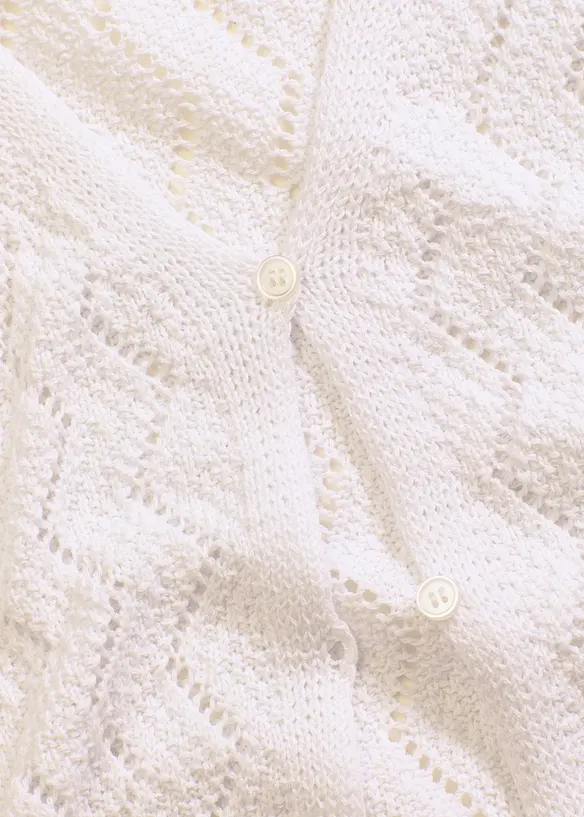 Kort cardigan i heklet look, bonprix