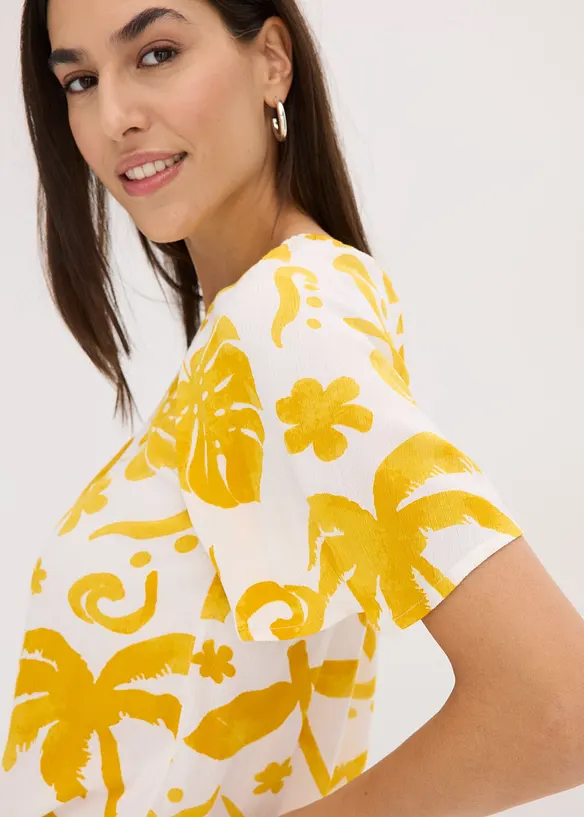 One shoulder-bluse i strukturert viskose, bonprix