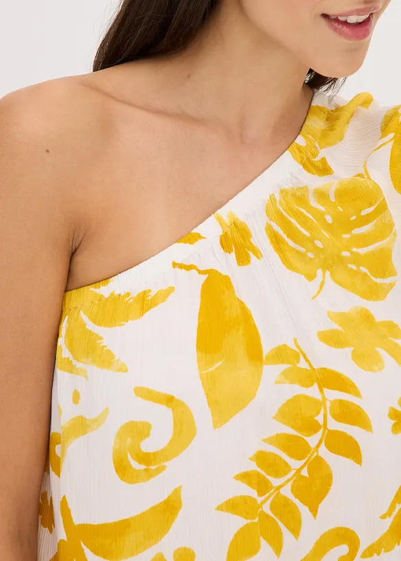 One shoulder-bluse i strukturert viskose, bonprix