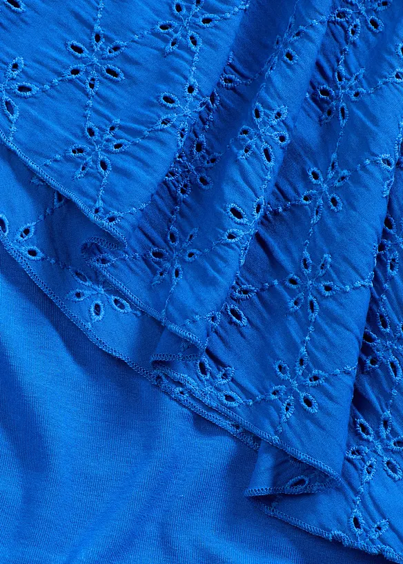 Jerseykjole i myk viskosemiks med hullbroderi, bonprix