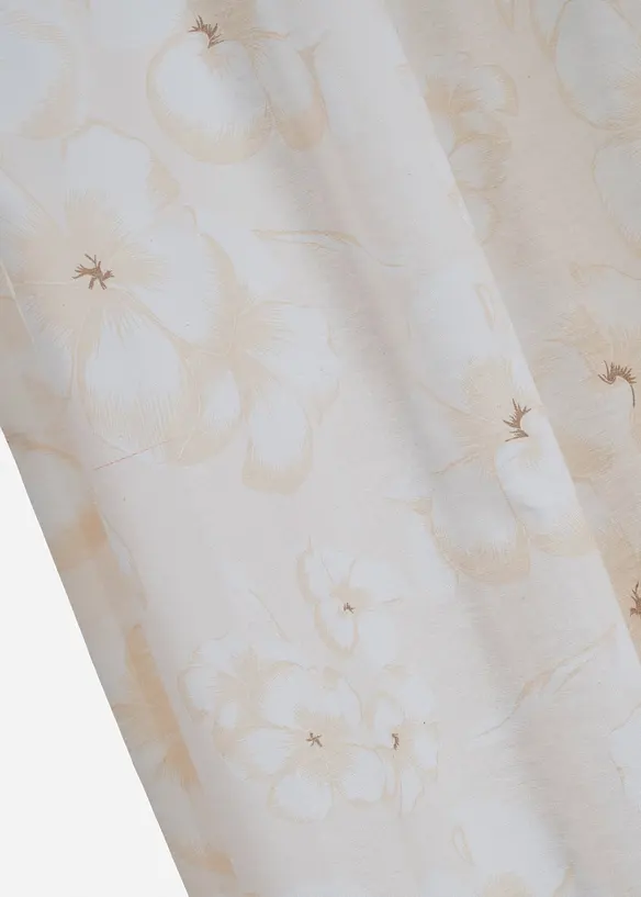 Gardin i resirkulert polyester med trykt blomstermønster (1-pack), bonprix