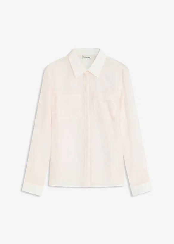 Bluse i strukturert, transparent materiale, bonprix