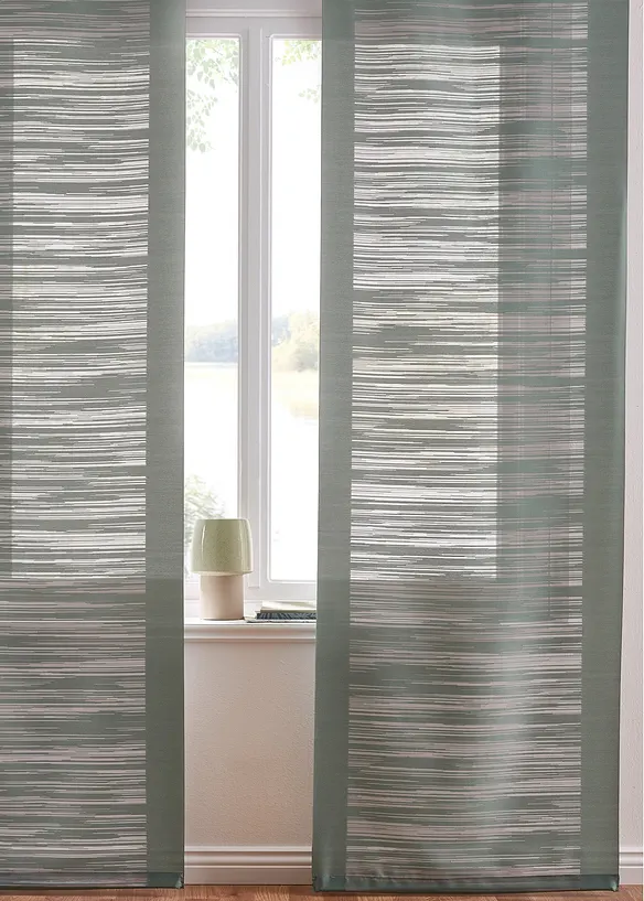 Panelgardin med tverrstriper (1-pack), bonprix