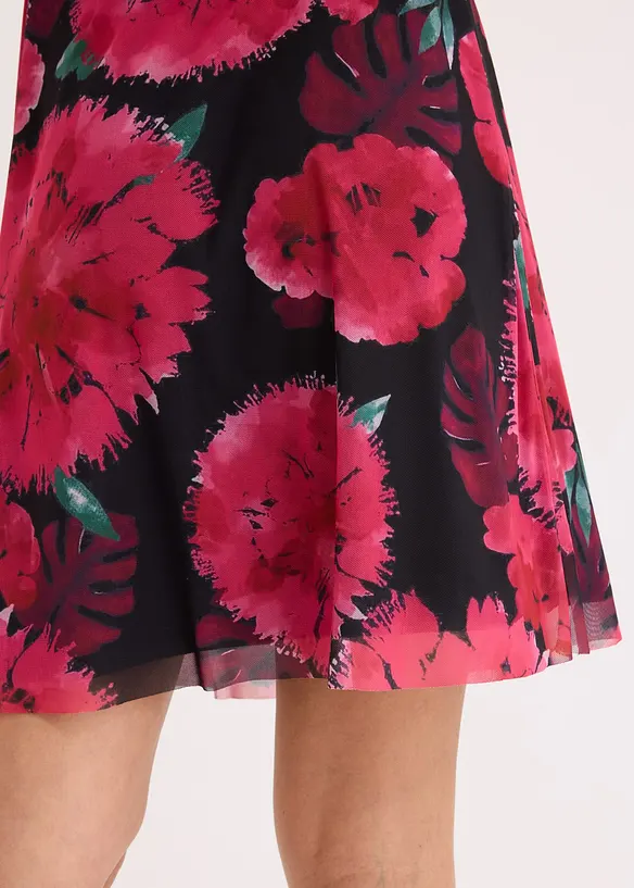 Minikjole med mesh, bonprix
